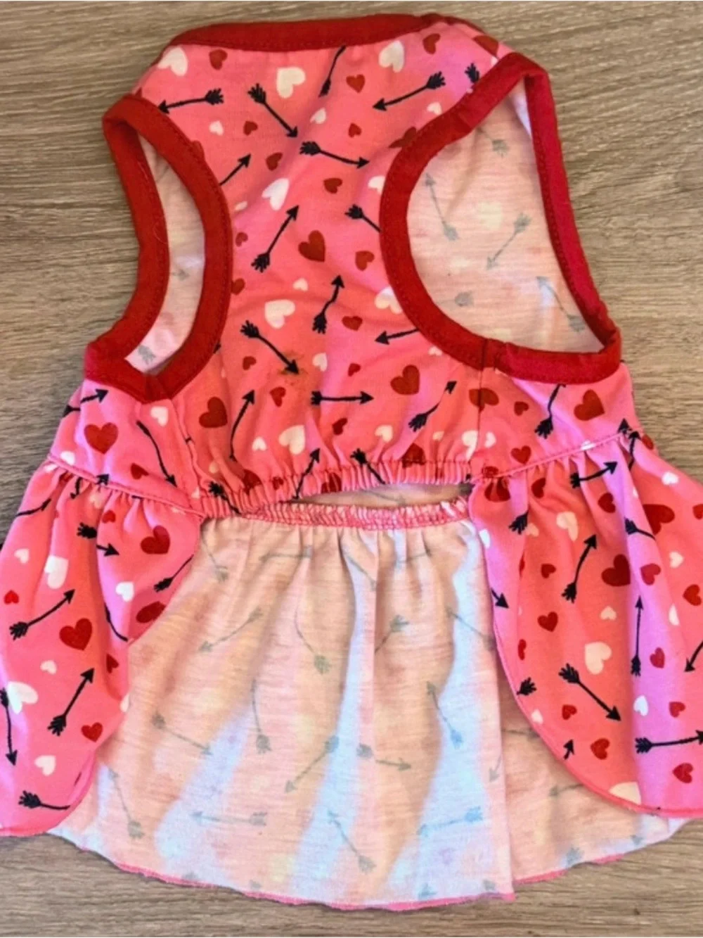 Pink Heart Arrow Bow Dog Dress